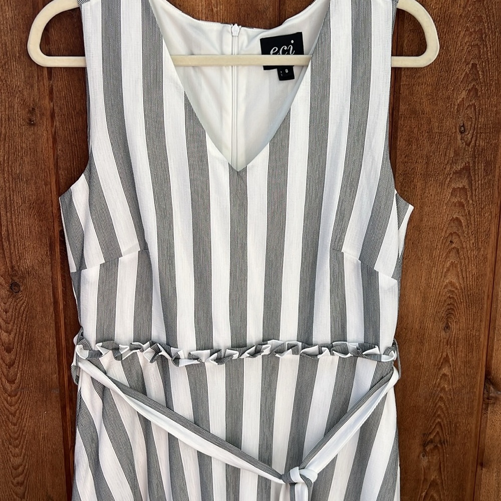 ☀️ECI New York • Fit and Flare Striped Midi Dress Size 8 - Picture 5 of 10
